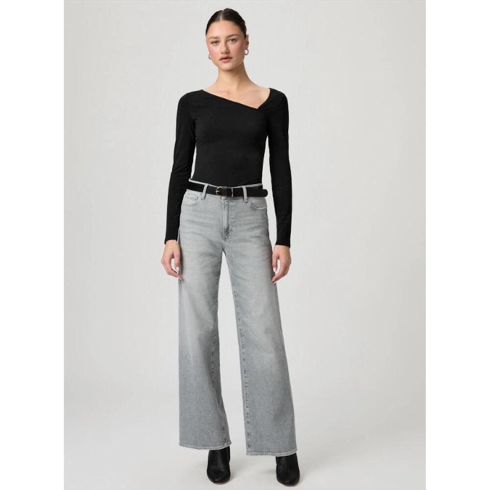NEW PAIGE anessa high-rise wide leg jeans - 31" in smokescreen